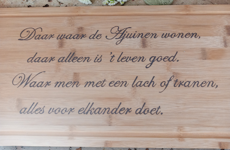 Handgebrande reuzetapasplank "Daar waar de ..." - Afbeelding 2