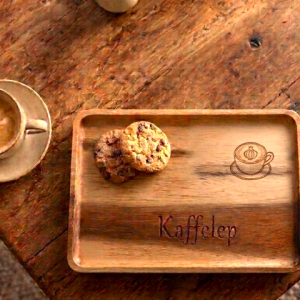 Koffieplank Handgebrande pyrografie Oilsjters