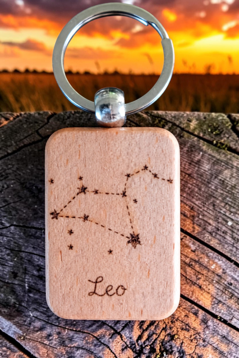 Sleutelhanger horoscoop handgebrand en gepersonaliseerd - Afbeelding 4
