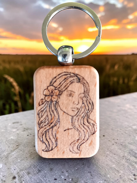 Sleutelhanger horoscoop handgebrand en gepersonaliseerd - Afbeelding 8