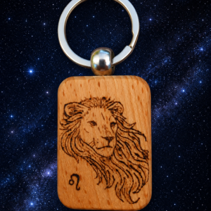 Sleutelhanger horoscoop handgebrand en gepersonaliseerd