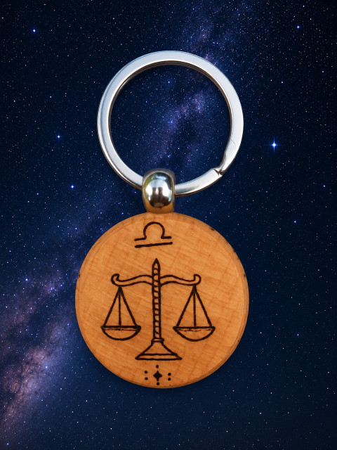 Sleutelhanger horoscoop handgebrand en gepersonaliseerd - Afbeelding 6