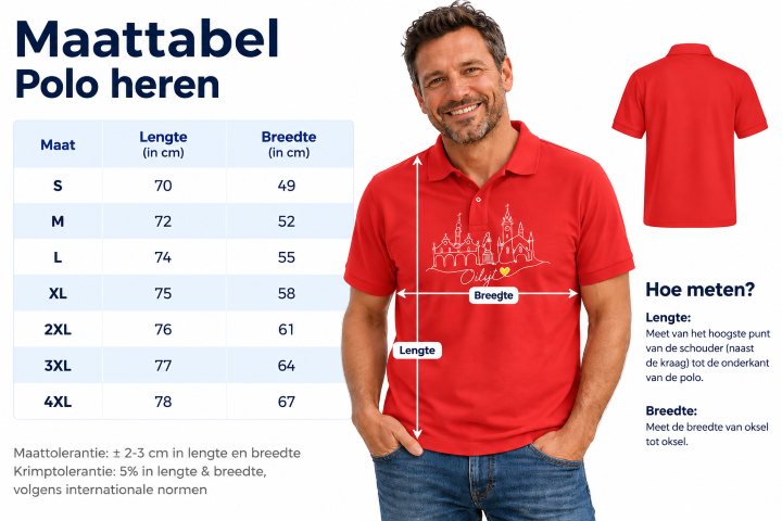 Rode polo/sweatjurk lange mouwen "Oilsjt Groeite Mert" M/V - Afbeelding 4