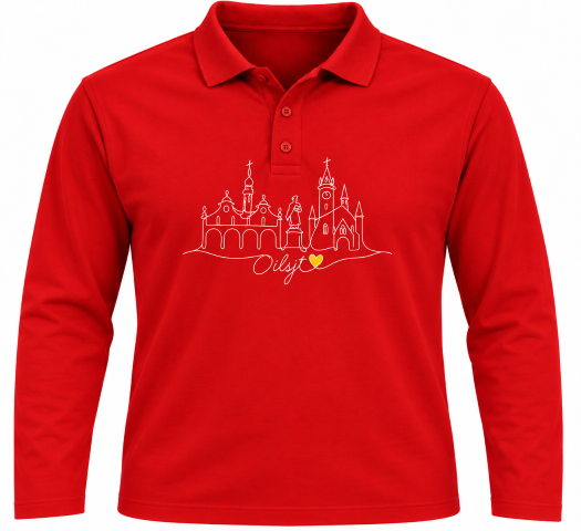 Rode polo/sweatjurk lange mouwen "Oilsjt Groeite Mert" M/V - Afbeelding 2