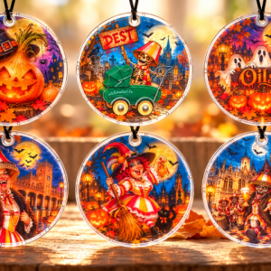 Epoxyschijf Halloween 6cm, doorschijnend PROMO 22/10 tem 1/11