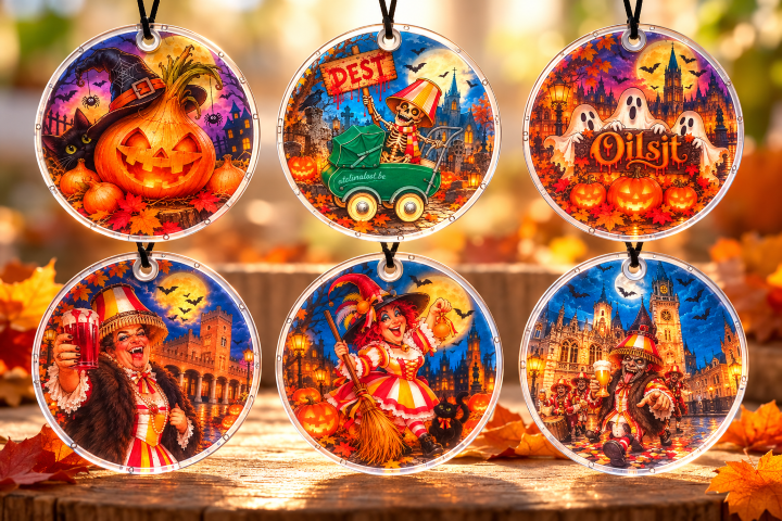 Epoxyschijf Halloween 6cm, doorschijnend PROMO 22/10 tem 1/11